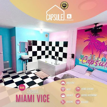 Capsule Miami Vice - Jacuzzi - Billard - Ecran Cinema & Netflix - Ping-Pong - Nintendo & Jeux- Льєвен Екстер'єр фото