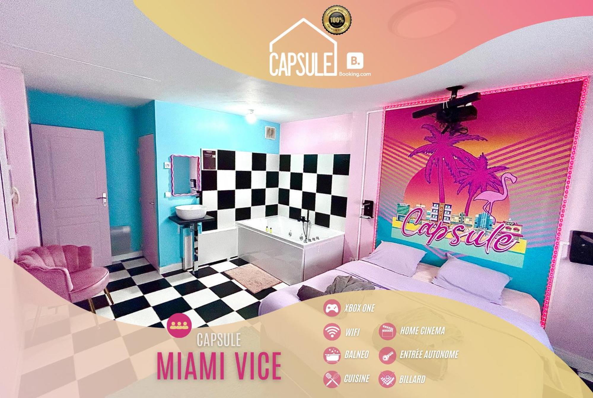 Capsule Miami Vice - Jacuzzi - Billard - Ecran Cinema & Netflix - Ping-Pong - Nintendo & Jeux- Льєвен Екстер'єр фото